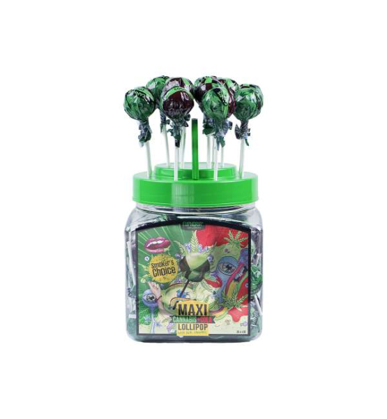 Sucettes Cannabis Cola Maxi Lollipops in a Jar