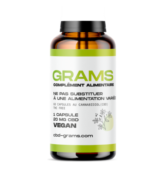 60 Gélules au CBD vegan 20 mg/gélule GRAMS