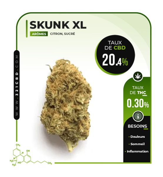 Fleur de CBD Skunk XL Indoor (20,4 %)