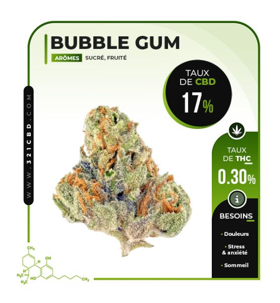 CBD Bubble Gum Indoor Blüte (17 %)